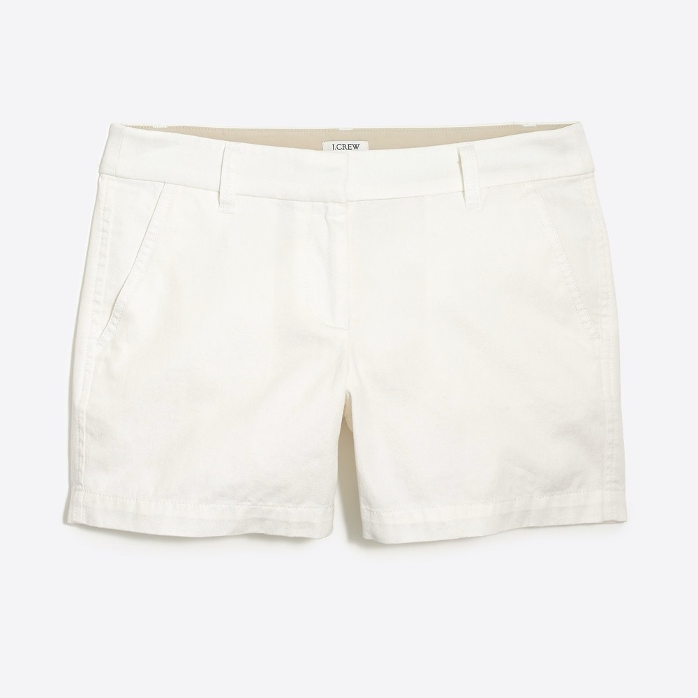 NWT!!‎ J. CREW Factory 5" Classic Chino Shorts Solid White Pockets Preppy 12 - Picture 11 of 15